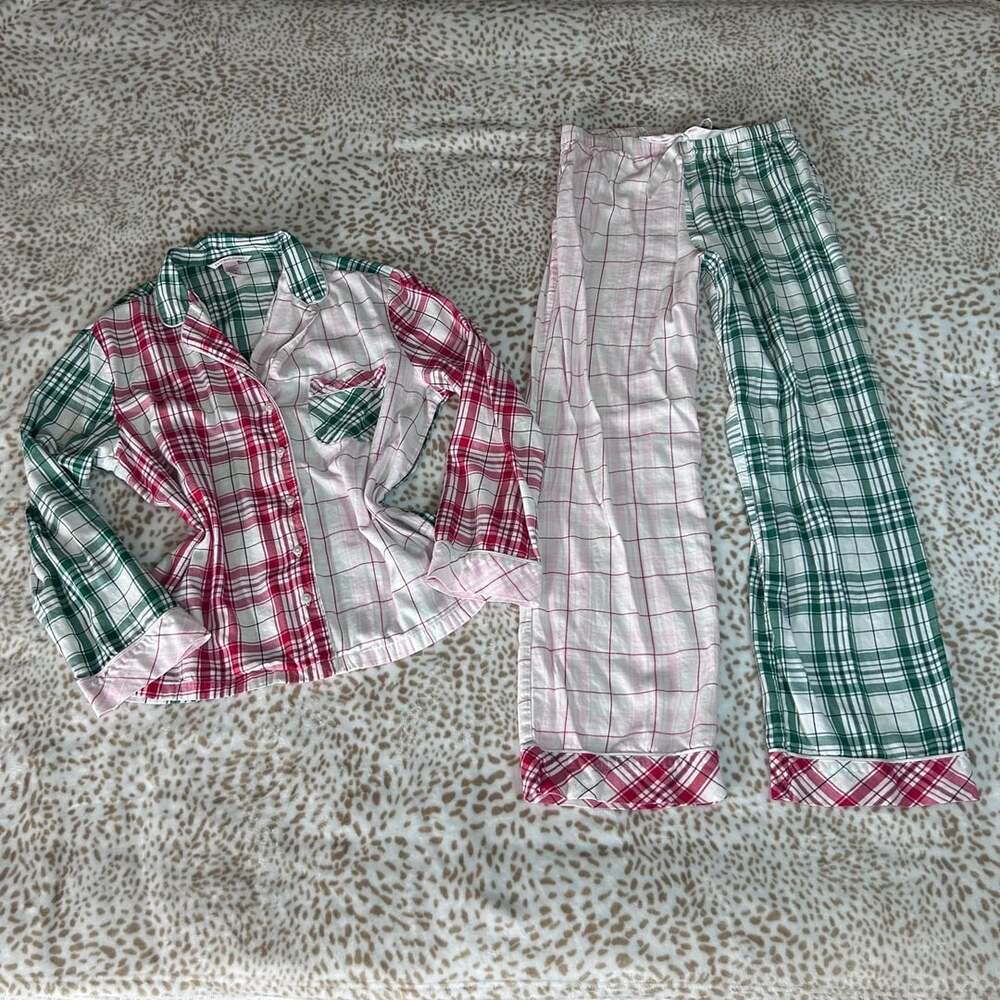 Victoria's Secret Flannel Pajama Set Size S Multi Plaid